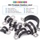 Glarks 16Pcs 8MM 2 Hole UTube Strap Clamp Set 304 Stainless Steel With Rubber Cushion Rigid Pipe U Bracket Assortment Kit for Fixing 8mm