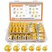 ISPINNER 52pcs Cable Clamps Assortment Kit 304 Stainless Steel Rubber Cushion Pipe Clamps in 6 Sizes 14 516 38 12 58 34 Yellow