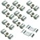 Svaitend Kennel Clamps Shelf Pole Connector Double Port Pipe Clamps Clips 12mm078 Set of 10 12mm Silver