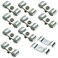 Svaitend Kennel Clamps Shelf Pole Connector Double Port Pipe Clamps Clips 12mm078 Set of 10 12mm Silver