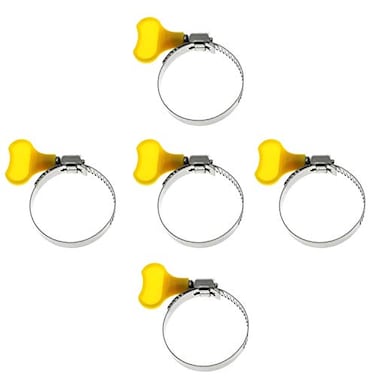 Maxmoral 5pcs 1317 Adjustable Butterfly Hose Clamp with Plastic HandlePipe Clips Hoop Fixed Tool