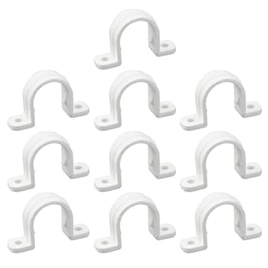 Mewutal 10PCS U Shape Tube Strap Clamp 2 Holes Conduit Straps PVC Pipe Straps for Pipe Cables Tube ID 18mm 34 Inch