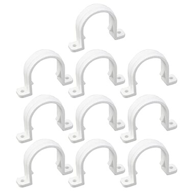 Mewutal 10PCS U Shape Tube Strap Clamp 2 Holes Conduit Straps PVC Pipe Straps for Pipe Cables Tube ID 30mm 1316 Inch