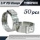 MISPIRE PEX Clamps 34 inch 50 PCS Stainless Steel Pinch Clamps for PEX Pipe Tubing Fitting Connections