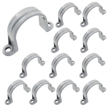 Murtenze 112 Inch PVC Pipe Straps 2 Holes Plastic Conduit Pipe Clamps Pipe Supports for PVC Pipes Conduit and Cables 12 Pack