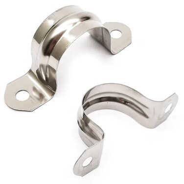 NGe Nge 1inch Rigid Pipe Strap ClampTwo Hole StrapU Bracket Tube ClipStainless Steel Heavy Duty Pipe Fasten HolderSecures Conduit50Pcs35mm