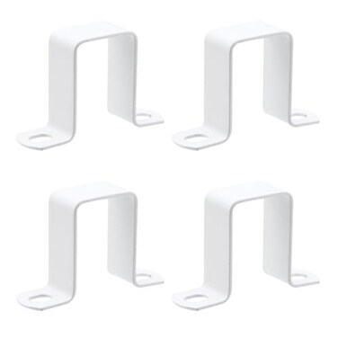Nicerity 4Pcs Square Tube Strap Clamp Deck Fence Post Tie Bracket U Shape Pipe Clamp Bracket White