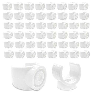 OWMOSYX 50 Pack 34 Inch PEX Clips 20mm Pipe Hangers Pipe Holder PEX Tubing Clamps PVC Water Pipe Support Pipe Clamp Tools White Plastic U Pipe Clamp Tools 34 Inch