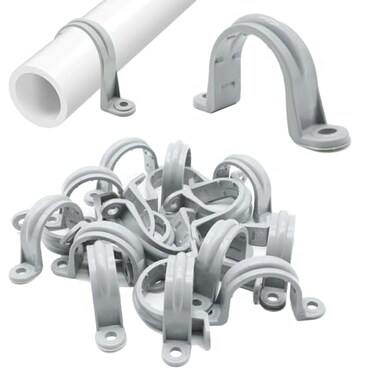 YaCowen Pipe Strap Clamp 2Holes Plastic Conduit Pipe Clamps PVC Pipe Supports 1 inch 20Pack