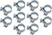 QINALO 10Pack 1719mm Mini Hose Clamps Galvanized Hose Clamps Pipe Clamp Diameter 2132 34 Suitable for Fuel Injection Systems Hydraulic Lines Cars Radiators Gardens etc