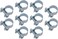 QINALO 10Pack 1719mm Mini Hose Clamps Galvanized Hose Clamps Pipe Clamp Diameter 2132 34 Suitable for Fuel Injection Systems Hydraulic Lines Cars Radiators Gardens etc
