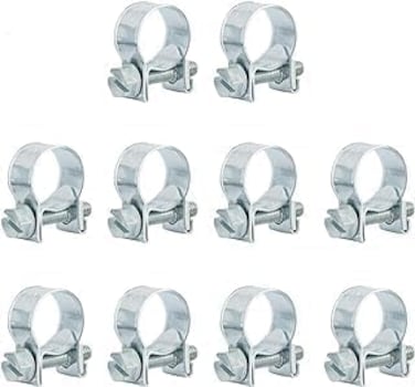QINALO 10Pack 2628mm Mini Hose Clamps Galvanized Hose Clamps Pipe Clamp Diameter 1 132 1 332 Suitable for Fuel Injection Systems Hydraulic Lines Cars Radiators Gardens etc