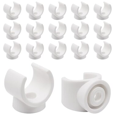 S SYDIEN 34 Inch PEX Clips Pipe Clamp 20 mm Pipe Hangers Pipe Holder PEX Tubing Clamps PVC Water Pipe Support Plastic UShaped PVC Pipe Clamps Tools 50 Pack