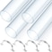 Sasylvia 4 Sets Dust Collection Clear PVC Pipe 4 x 36 Inches Long Rigid Clear Tube with Rigid Strap Clamp Heavy Duty Unbreakable Plastic Pipe Stainless Steel U Bracket for Dust Collection