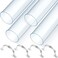 Sasylvia 4 Sets Dust Collection Clear PVC Pipe 4 x 36 Inches Long Rigid Clear Tube with Rigid Strap Clamp Heavy Duty Unbreakable Plastic Pipe Stainless Steel U Bracket for Dust Collection
