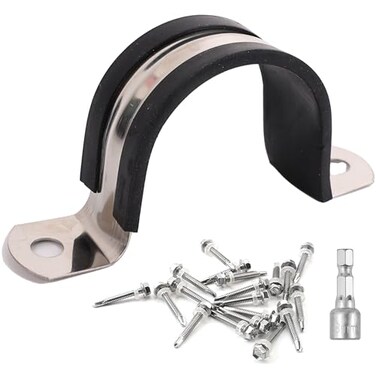 soimuk Soimuk Pipe Clamps304 Stainless Rubber Cushioned Heavy Duty Conduit clips SCH 2 in 60 MM 12 Pack