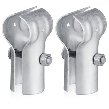 Tandefio 2 Pcs End Rail Clamps 138 Pipe Clamp Chain Link Fence Fittings T Clamp Galvanized Steel for Od Pipe Bolts and Nuts