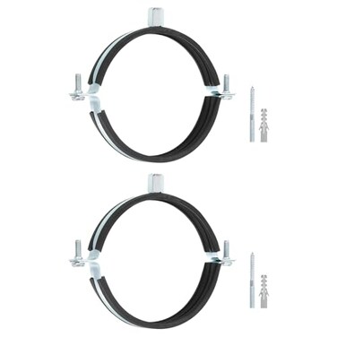 uxcell 2 Pcs Adjustable Pipe Bracket Clamp 412114mm Wall Ceiling Mount Split Ring Pipe Hanger Galvanized Iron Pipe Strap Support with Screw Expansion Tube for Pipe Tube