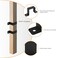 Wdwlbsm 4Pcs Square Pipe Clamp Black Strap Post Ties Brackets U Shaped Connector Bracket Wood Deck Fence Post Tie for Water Pipes Balcony Railing Stairs Railing