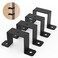 Wdwlbsm 4Pcs Square Pipe Clamp Black Strap Post Ties Brackets U Shaped Connector Bracket Wood Deck Fence Post Tie for Water Pipes Balcony Railing Stairs Railing