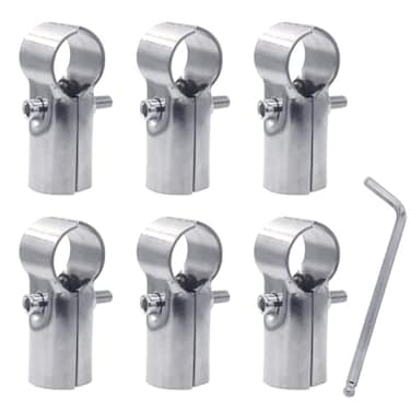 ZHSLDQ 6 Sets of T Clamps Stainless Steel Silver Pipe Clamps114 OD 32MM
