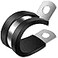 ZIPCCI 12 Inch Cable Clamp 25 Pack Stainless Steel Wire Clamp Rubber Metal Hose Clamps for Wire Line Clips Pipe Hose Bracket Tube Holder 14mm