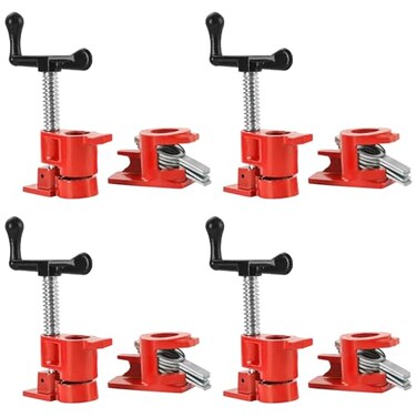 FLK Tech 4 Pack 12 Wood Gluing Pipe Clamp Set Heavy Duty Pipe Clamps Cast Iron Wood Clamps Quick Release for Woodworking Carpentry Home Improvement and DIY Projects