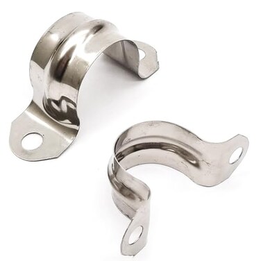 NGe Nge 34inch Rigid Pipe Strap ClampTwo Hole StrapU Bracket Tube ClipStainless Steel Heavy Duty Pipe Fasten HolderSecures Conduit50Pcs25mm