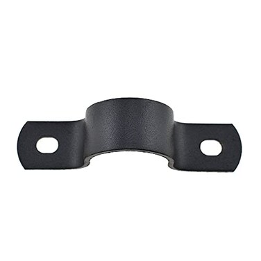 HAHIYO Hahiyo Two Holes Pipe Tube U Bracket Clamps 27MM Heavy Duty No Rust Shiny Strong Resist Wind No Sharp Rigid Strap Clip Conduit Ring Carbon Steel Material Black for Fixing Supporting Decorating