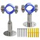 WYSIWYKA 2PCS 304 Stainless Steel Wall Mount Ceiling Mount Pipe Supports Adjustable Pipe Strap Clamp with screws for OD Pipe 4548mm Adjustable Height 50100mm