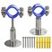 WYSIWYKA 2PCS 304 Stainless Steel Wall Mount Ceiling Mount Pipe Supports Adjustable Pipe Strap Clamp with screws for OD Pipe 4548mm Adjustable Height 50100mm