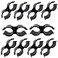 Hdtyyln 10pcs Black Double Port Pipe Clamps Clips 24mm Diameter Plastic Double Line Clamps Shelf Pole Connector Chain Link Fence Panel Clamps Clips Pipe Linking and Fastening Fastener Accessories