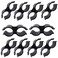 Hdtyyln 10pcs Black Double Port Pipe Clamps Clips 24mm Diameter Plastic Double Line Clamps Shelf Pole Connector Chain Link Fence Panel Clamps Clips Pipe Linking and Fastening Fastener Accessories