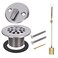 PRIMSOPH Trip Lever Overflow Faceplate Tub Drain Trim Kit with Linkage Conversion Kit Assembly Universal Fine Coarse Thread Replacement Brushed Nickel