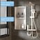 IKITRAEE 24 x 12 in Recessed Shower Niche with Double Shelves Matte White Stainless Steel Wall Insert No Tile Needed Leakproof Builtin Storage for Bathroom Kitchen