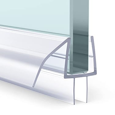 AmazerBath 3 PCS Shower Door Bottom Seal for 3810mm Glass 1575 Inches x 3 3 Section Segmented Shower Installation Kit Frameless Glass Door Seal Strip