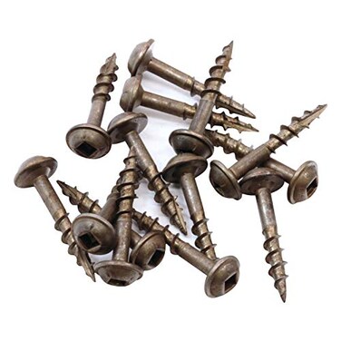 Rok Hardware 8 x 1 Pocket Hole Deck Screws Square Drive Round Washer Head Wood Deep Coarse 100 Pack