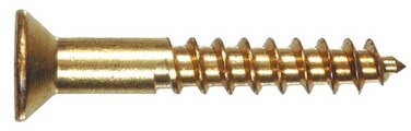 Hillman The Group 1902 4 X 1 in Brass Flat Head Slotted Wood Screw 48Pack
