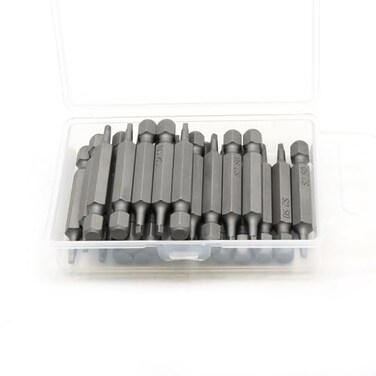 TEMO 25 pc 0 Square Robertson 2 Inch Screwdriver Insert Bits Durable S2 Steel with Heavy Duty Storage Container