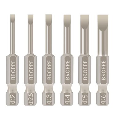 Toolcool 6 Pcs Slotted Screwdriver Bit Set Magnetic Flat Head Bits 2060mm 14 Inch Hex Shank 2 Inch Long