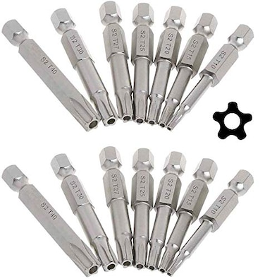 Bestgle 14pcs 14 Inch Hex Shank Torx Star 5 Point Screwdriver Bits T10T40 Magnetic Security Tamper Proof Torx Head Screw Driver Bit Set 50mm LengthSet of 2