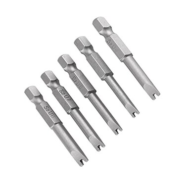 Fongmore 5 Pcs 14 Hex Shank Alloy Steel U Shape Magnatic Screwdriver Drill Bits Set Spanner Screwdriver Bits U4 U5 U6 U7 U8 50MM Length