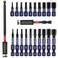 GEINXURN 22 Pieces Multi Hex Head Impact Tough Magnetic Allen Wrench Drill Bits Set MetricSAE1 In2 In Mixed Hex Head S2 Steel Power Bits Set with Bit Extension Holder