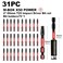 GEINXURN Geinxurn 30 Pieces 2 In T25 Impact Tough Magnetic Screwdriver Bit Set 25 Torx Head Power Bits S2 Alloy Steel Star Bits with 1 Pc Impact Bit Holder and Storage MBox