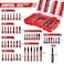 GEINXURN Geinxurn 49Pieces Impact Screwdriver Bits Set Magnetic S2 Steel PhillipsSlottedSquareTorx Insert Power Bits Tips Impact Bit Holder with Red Storage Box Case