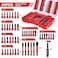 GEINXURN Geinxurn 49Pieces Impact Screwdriver Bits Set Magnetic S2 Steel PhillipsSlottedSquareTorx Insert Power Bits Tips Impact Bit Holder with Red Storage Box Case