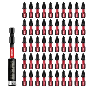 GEINXURN Geinxurn Impact Tough 2 Phillips 1 in Insert Driver Bits50Pack PH2 Screwdriver Bits Set with 1Pcs Impact Bit HolderBulk
