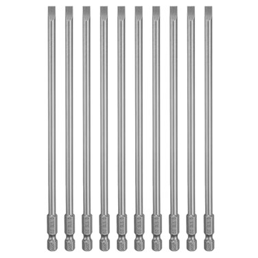 HARFINGTON 10pcs SL5 Slotted Screwdriver Bits 5mm Slotted Tip 14 Hex Shank 150mm 6 Long Magnetic Flat Head S2 Steel Screw Driver Drill Bits Industrial Power Screwdriver Bit