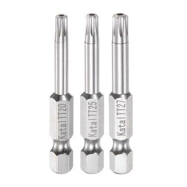 HARFINGTON 3pcs TT20TT27 Star 7 Point Screwdriver Bit 14 Hex Shank 2 Length Magnetic Security Torx Screw Driver Power Tool