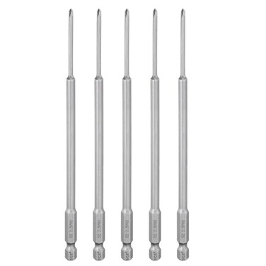HARFINGTON 5pcs 0 Phillips Screwdriver Bit PH0 14 Hex Shank 6 150mm Long Magnetic S2 Steel Industrial Grade Screw Driver Bit Cross Head Electric Drill Bits 0098 25mm Rod